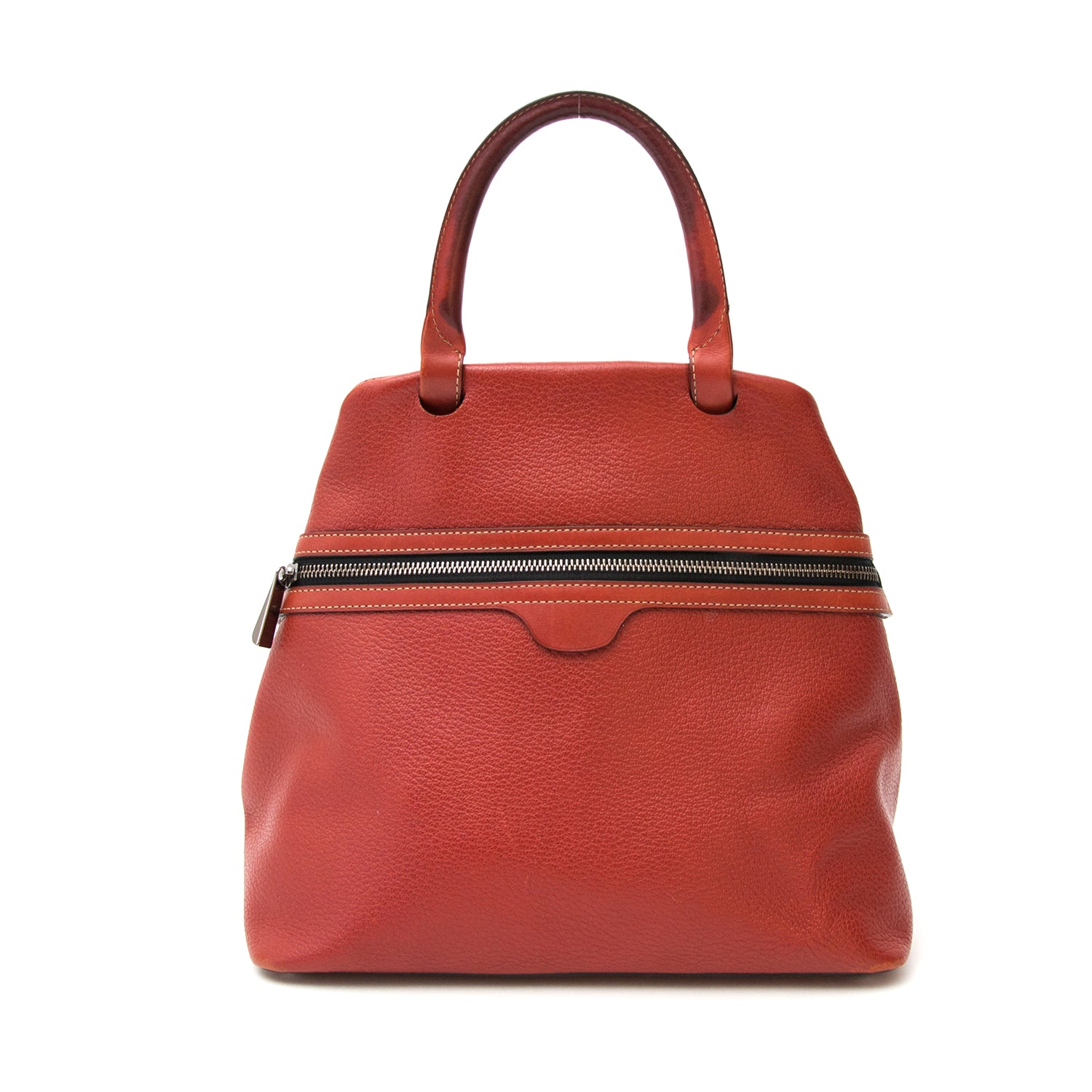 deux de delvaux red backpack secondhand for the best price
