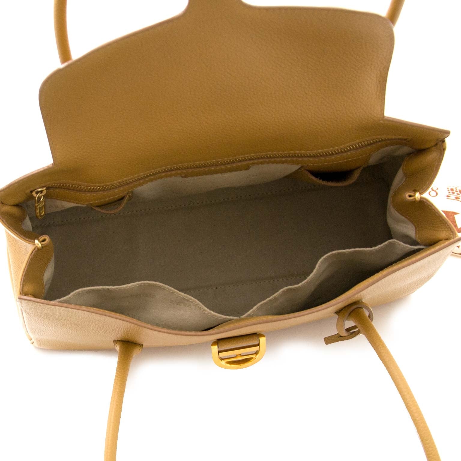shop safe online secondhand Delvaux Sand Cabriolet Handbag