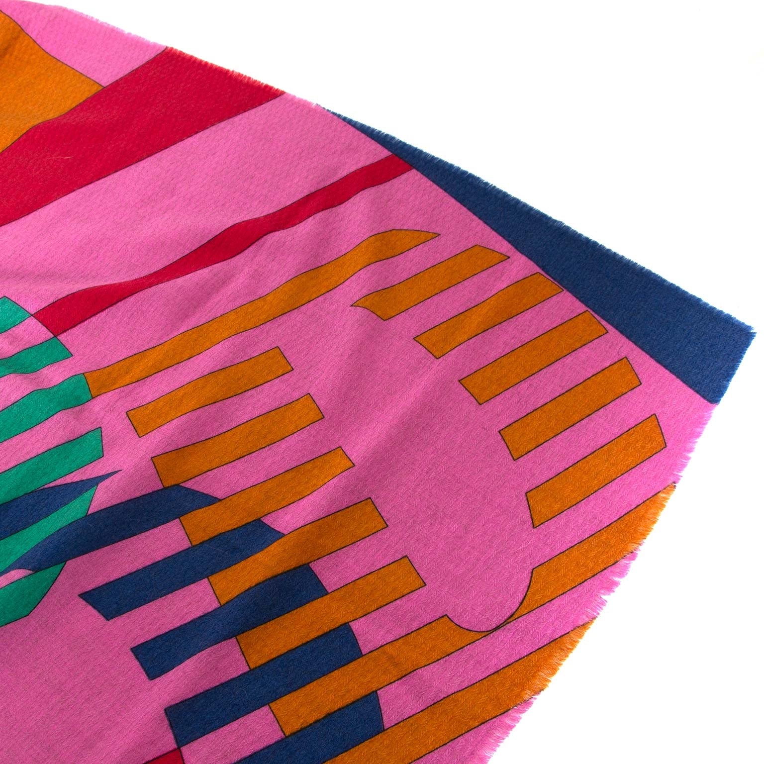 Delvaux Multicolor Cashmere Scarf now for sale at labellov vintage fashion webshop belgium