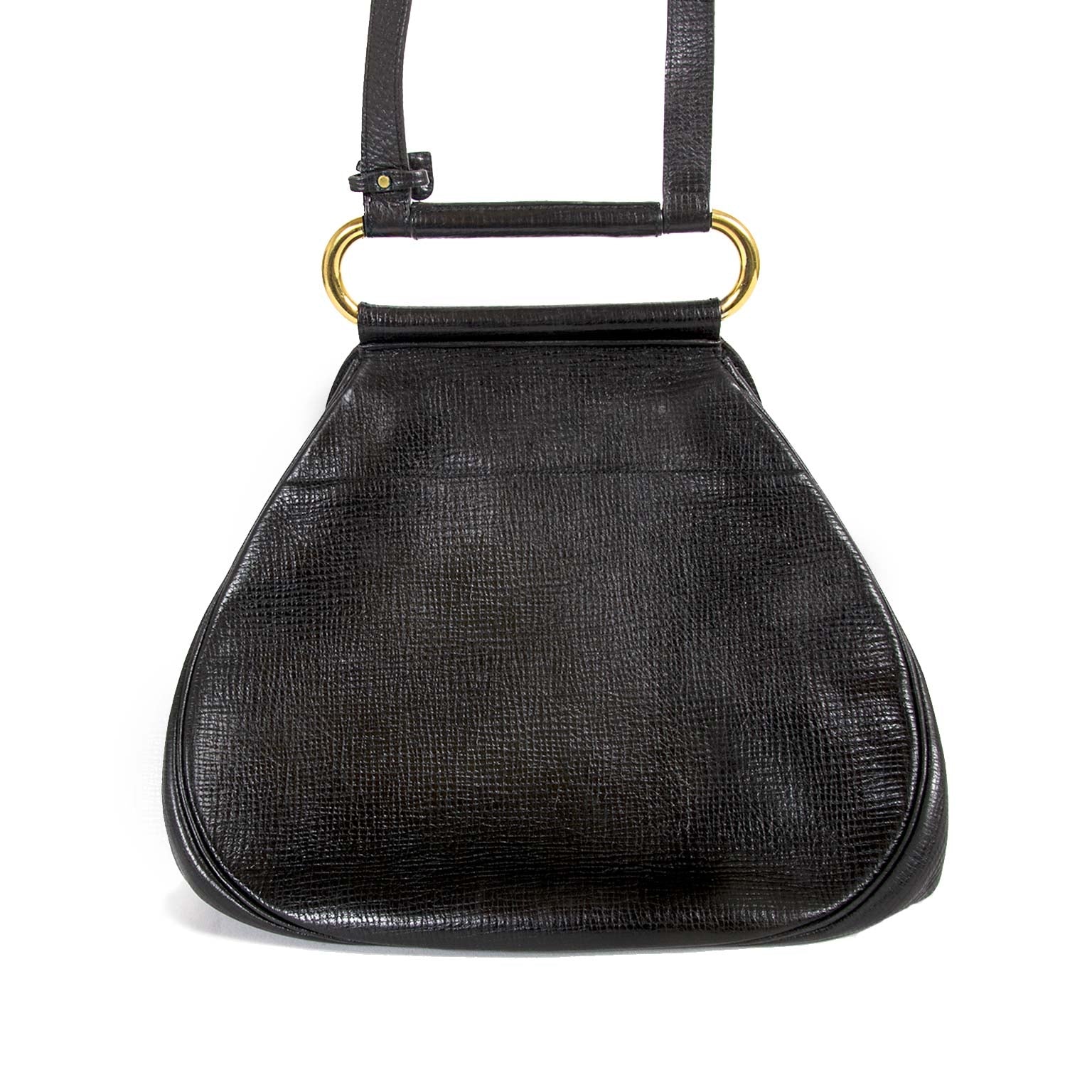 Sac à dos / à bandoulière Delvaux Cerceau en cuir noir