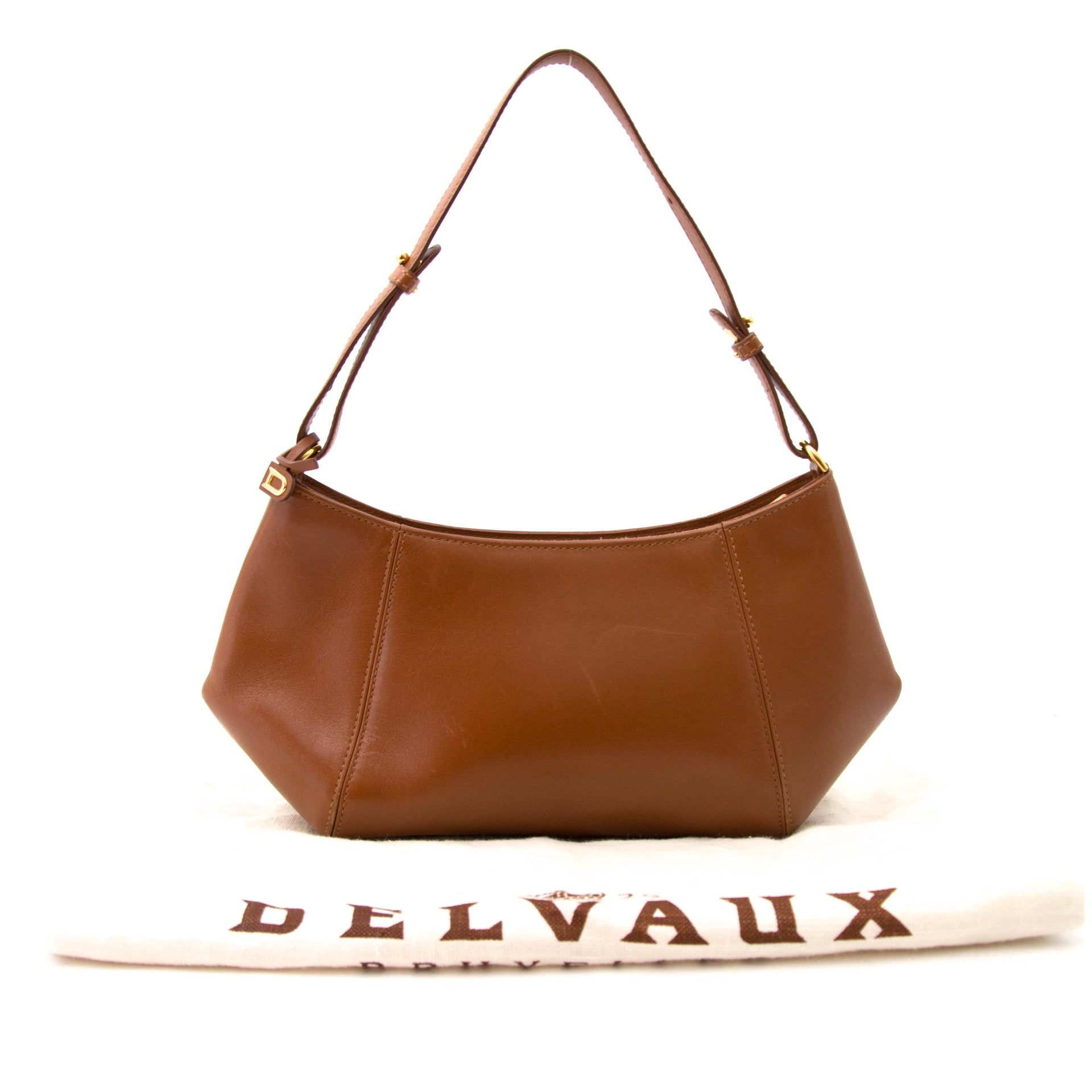 Bent u op zoek naar een authentieke designer handtas Delvaux Désir Cognac Leather Shoulder Bag?