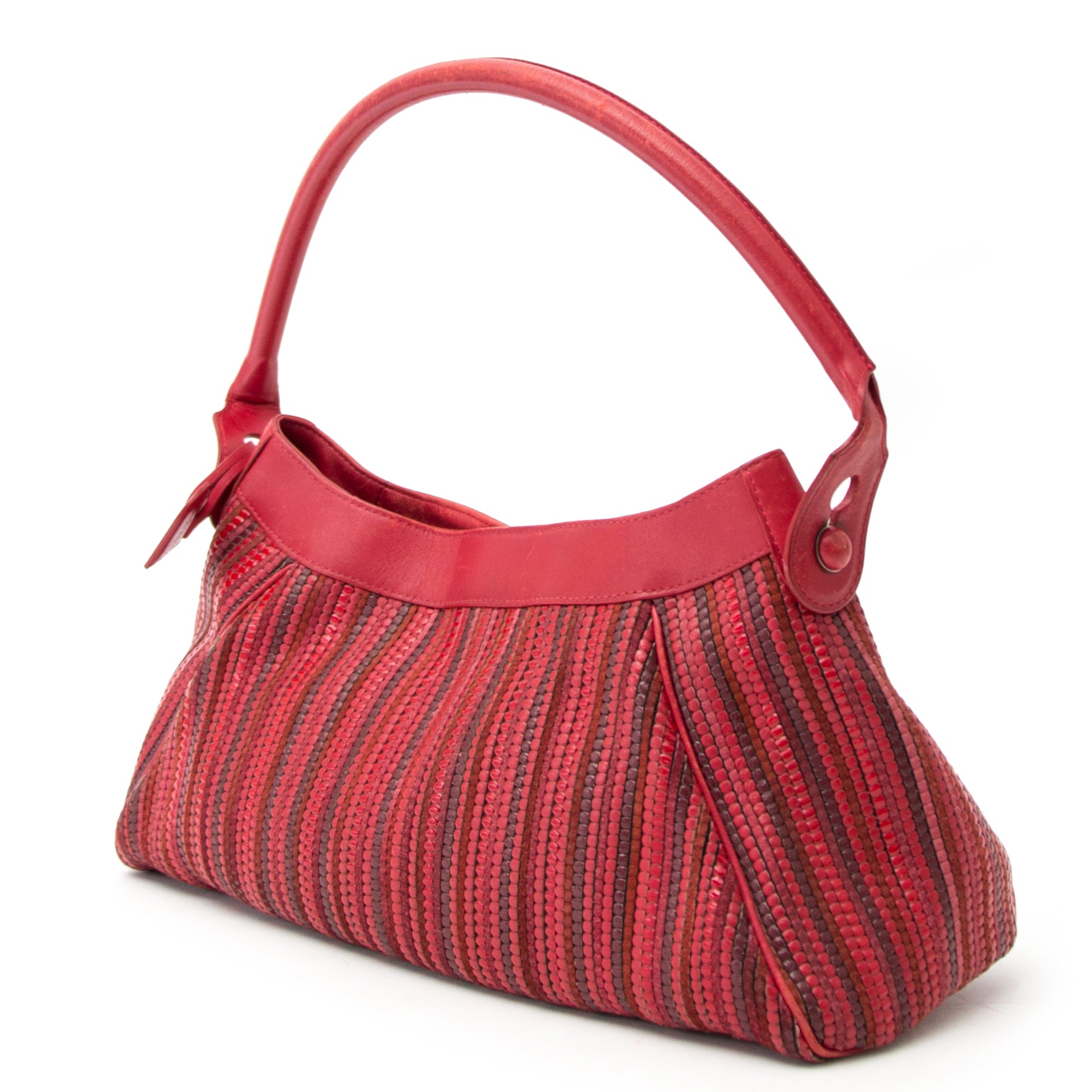 Koop uw authentieke Delvaux Red Toile de Cuir Shoulder Bag aan de beste prijs