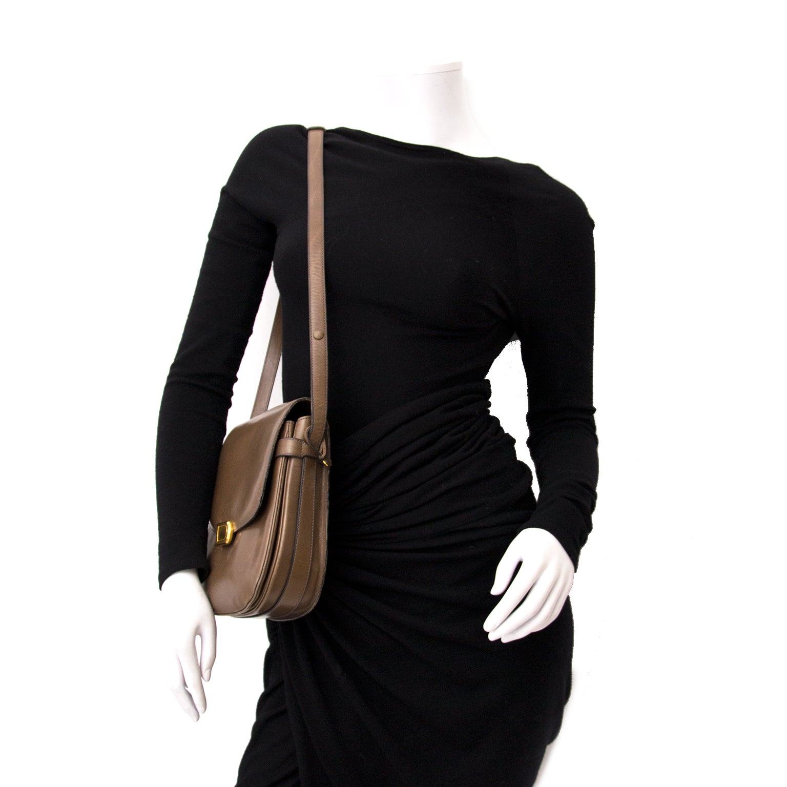 Delvaux Taupe Shoulder Bag