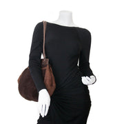 delvaux brown shearling and suede shoulder bag now for sale at labellov vintage fashion webshop belgium