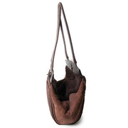 delvaux brown shearling and suede shoulder bag now for sale at labellov vintage fashion webshop belgium