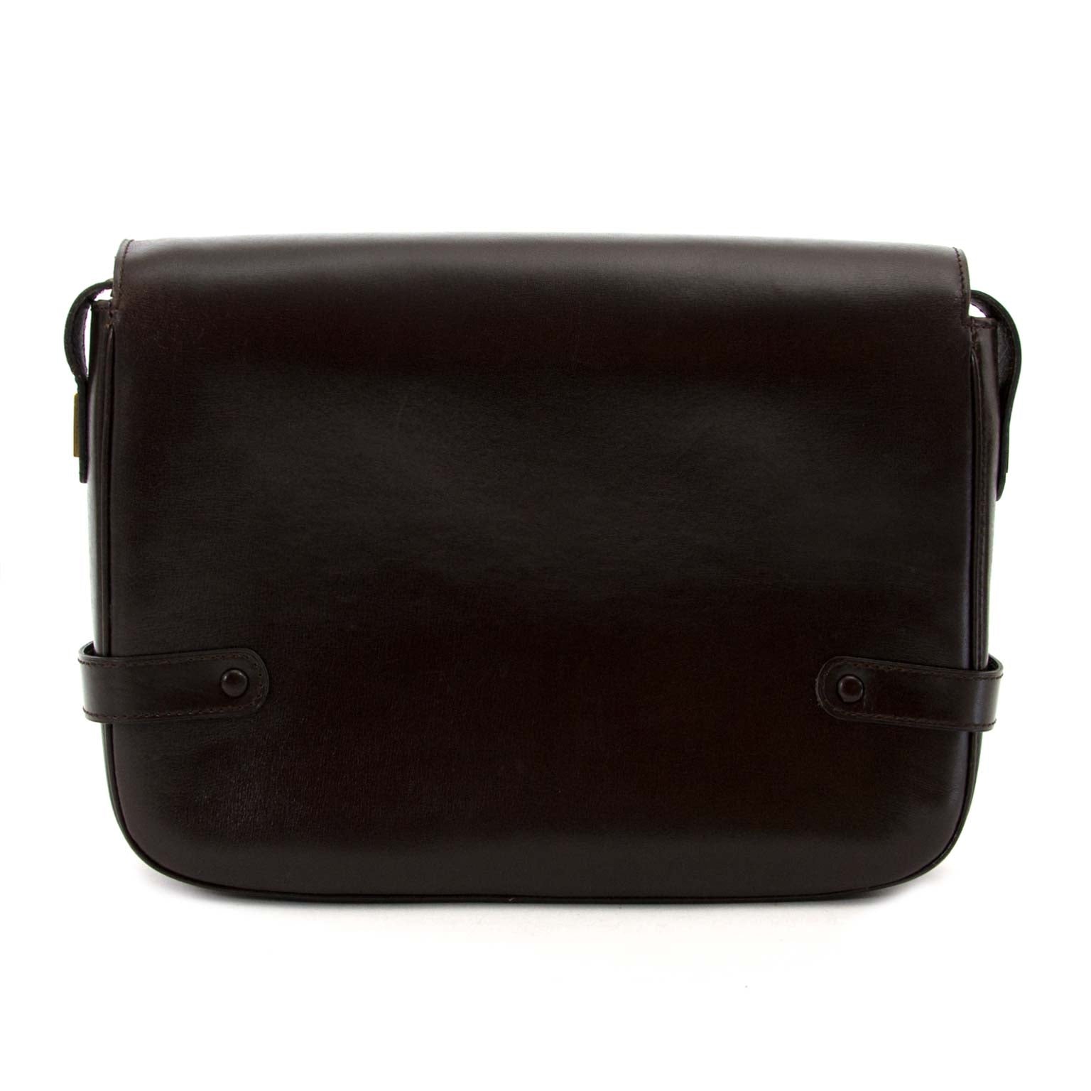 Sac à bandoulière Delvaux en cuir marron, modèle « Xylophone »
