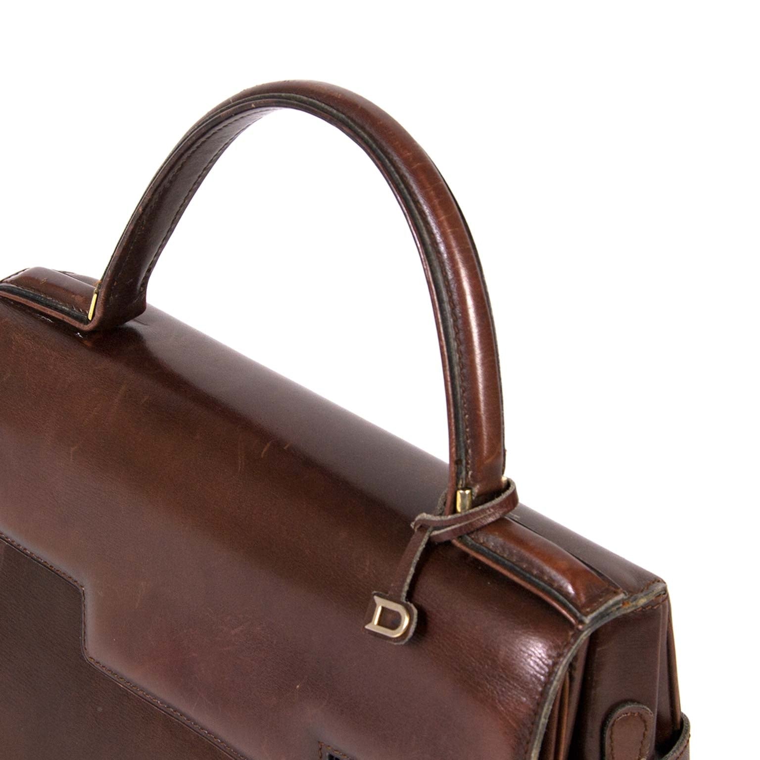 delvaux brown leather tempete mm now for sale at labellov vintage fashion webshop belgium