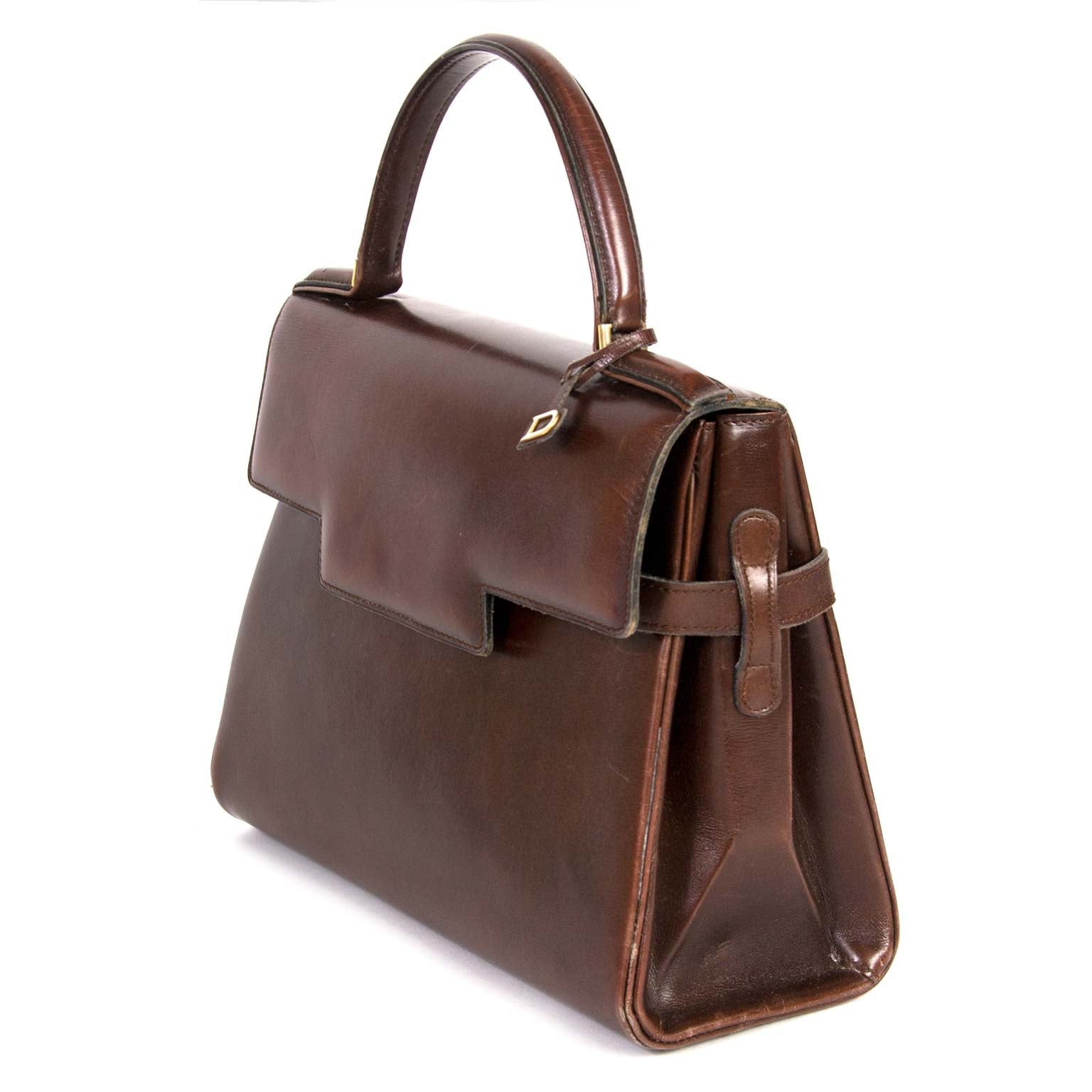 delvaux brown leather tempete mm now for sale at labellov vintage fashion webshop belgium