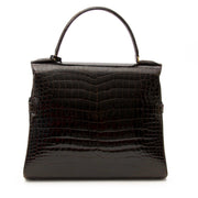 koop jou hard to find as new vintage Delvaux Tempete PM Croc Brown onlin aan de beste prijs