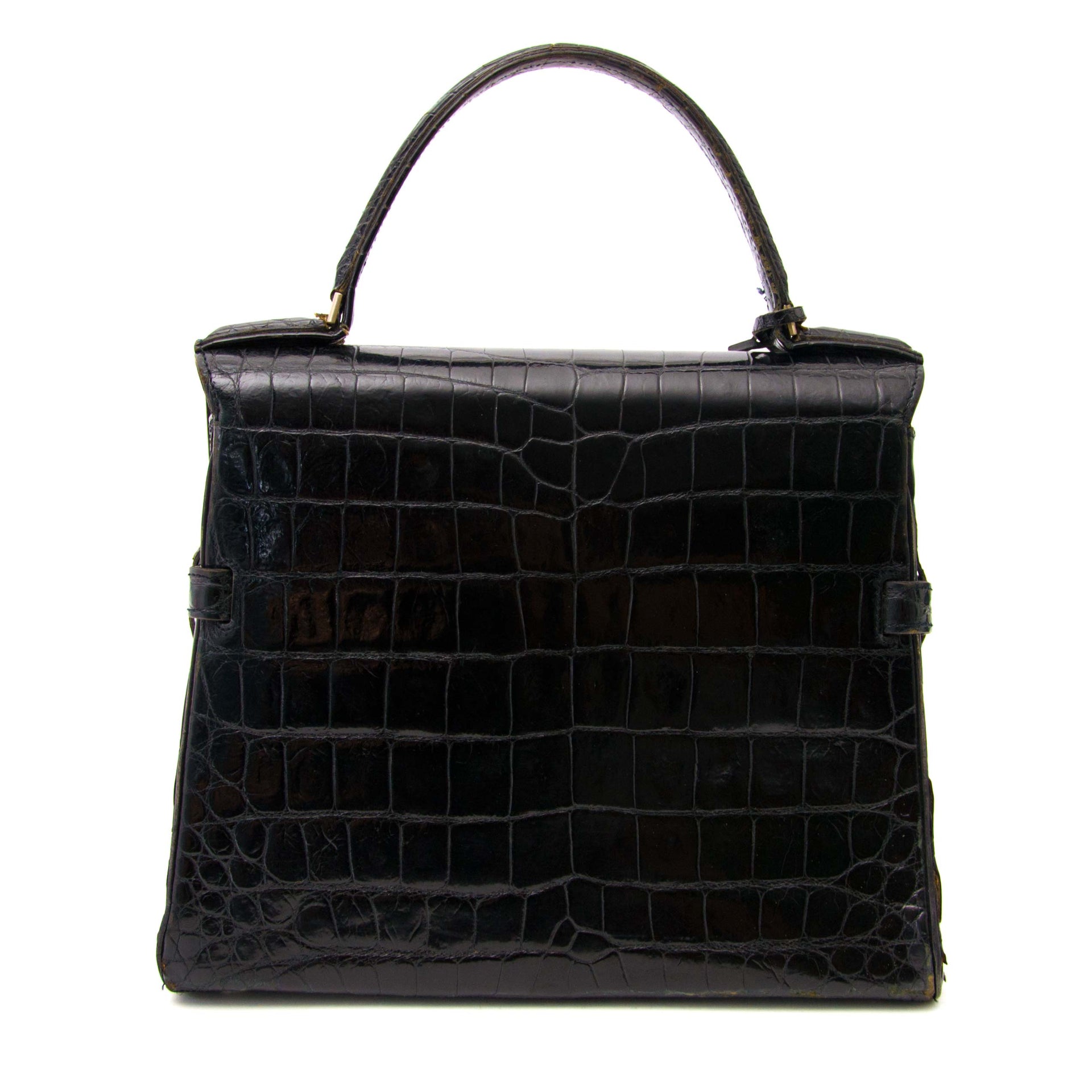 VintageDelvaux Black Croco Tempete