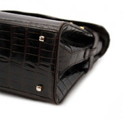 hard to find as new vintage Delvaux Tempete PM Croc Brown