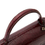 Delvaux Tempete PM Croc Bordeaux