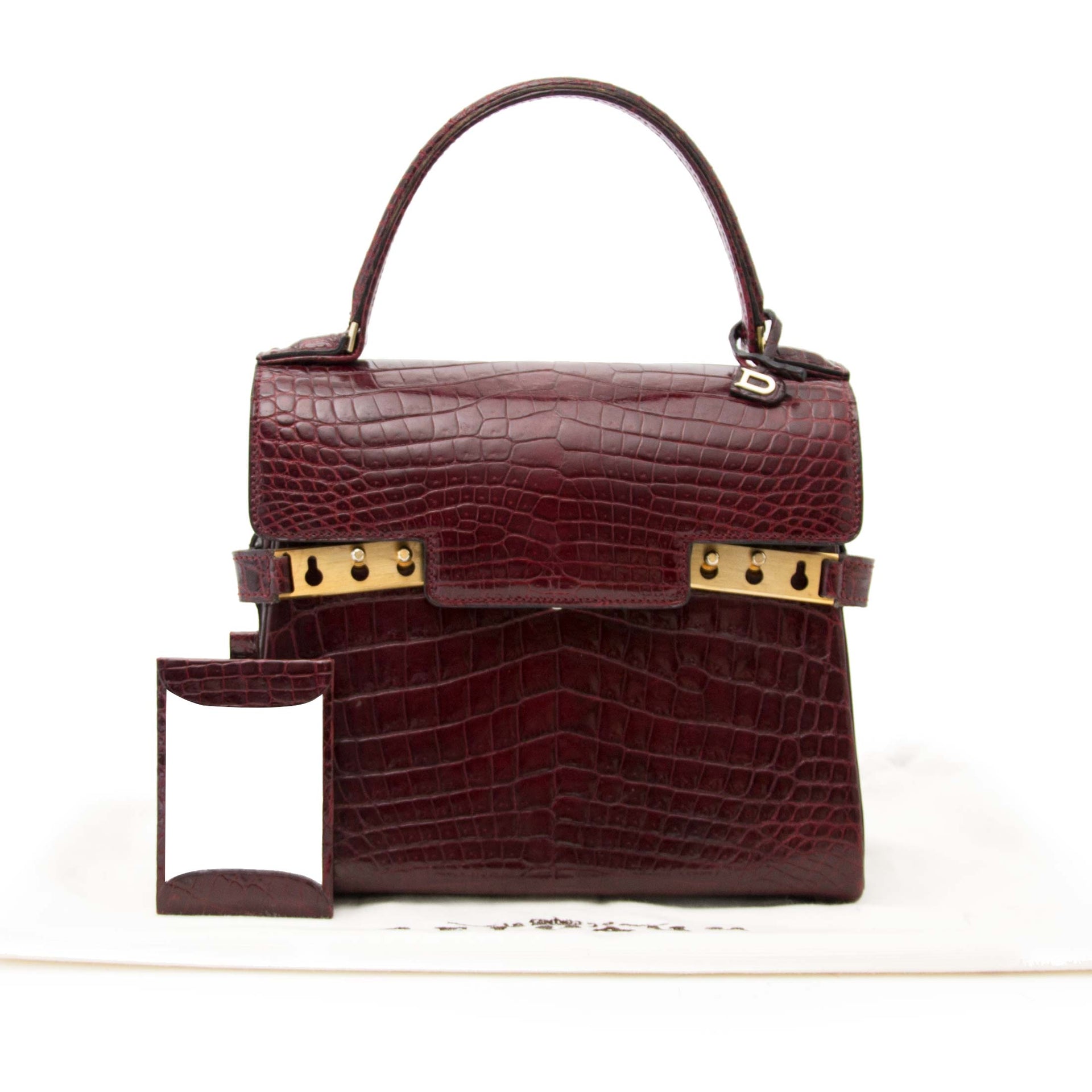 Acheter secur en ligne votre Delvaux Tempete PM Croc Bordeaux 100% authentique chez Labellov à Anvers
