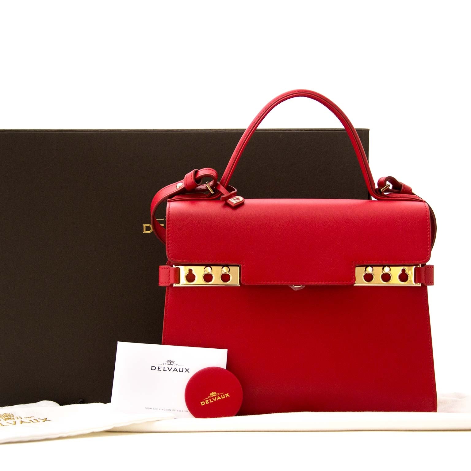 shop safe online your secondhand *As New* Delvaux Tempete MM Rouge Lipstick