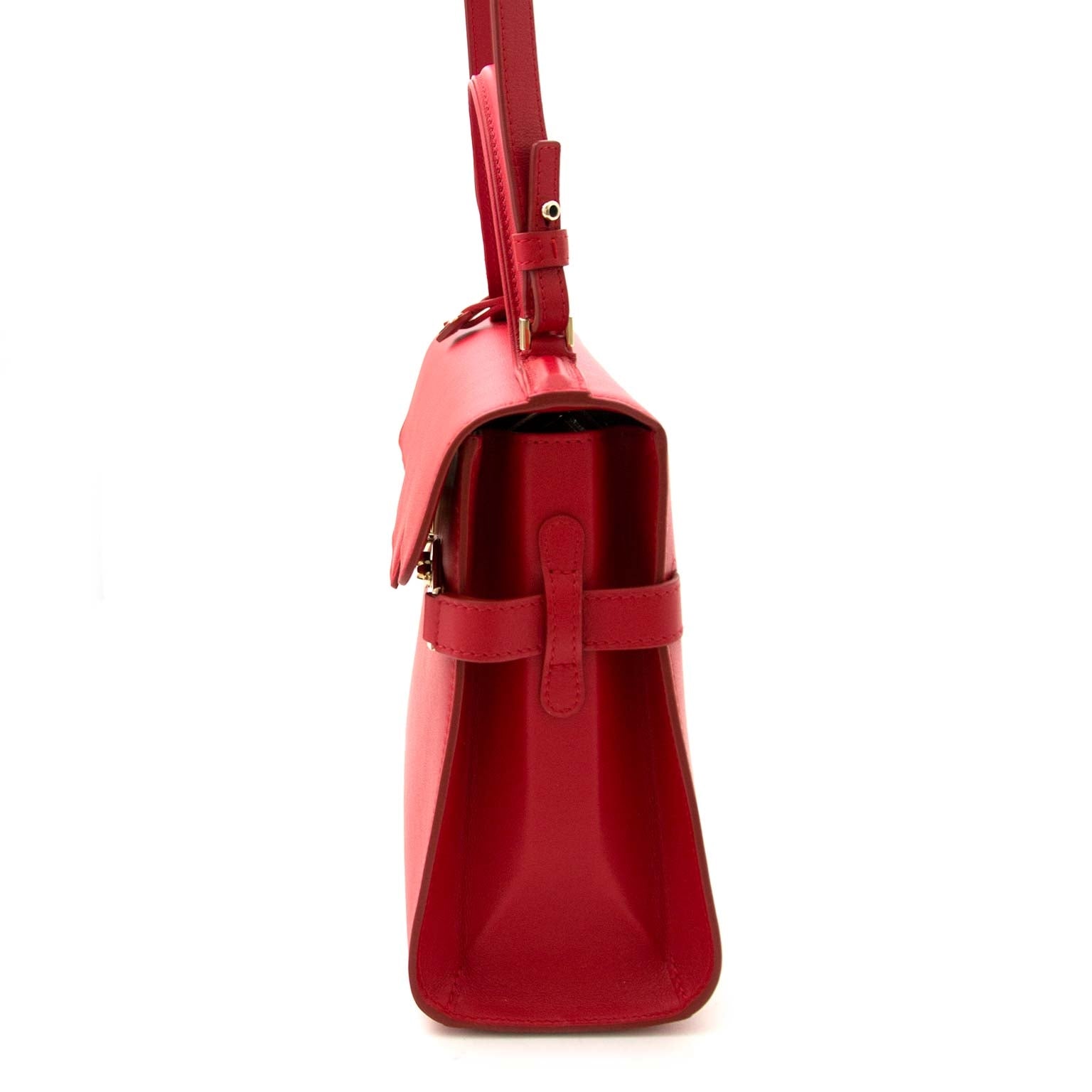skip the waitinglist shop safe online *As New* Delvaux Tempete MM Rouge Lipstick