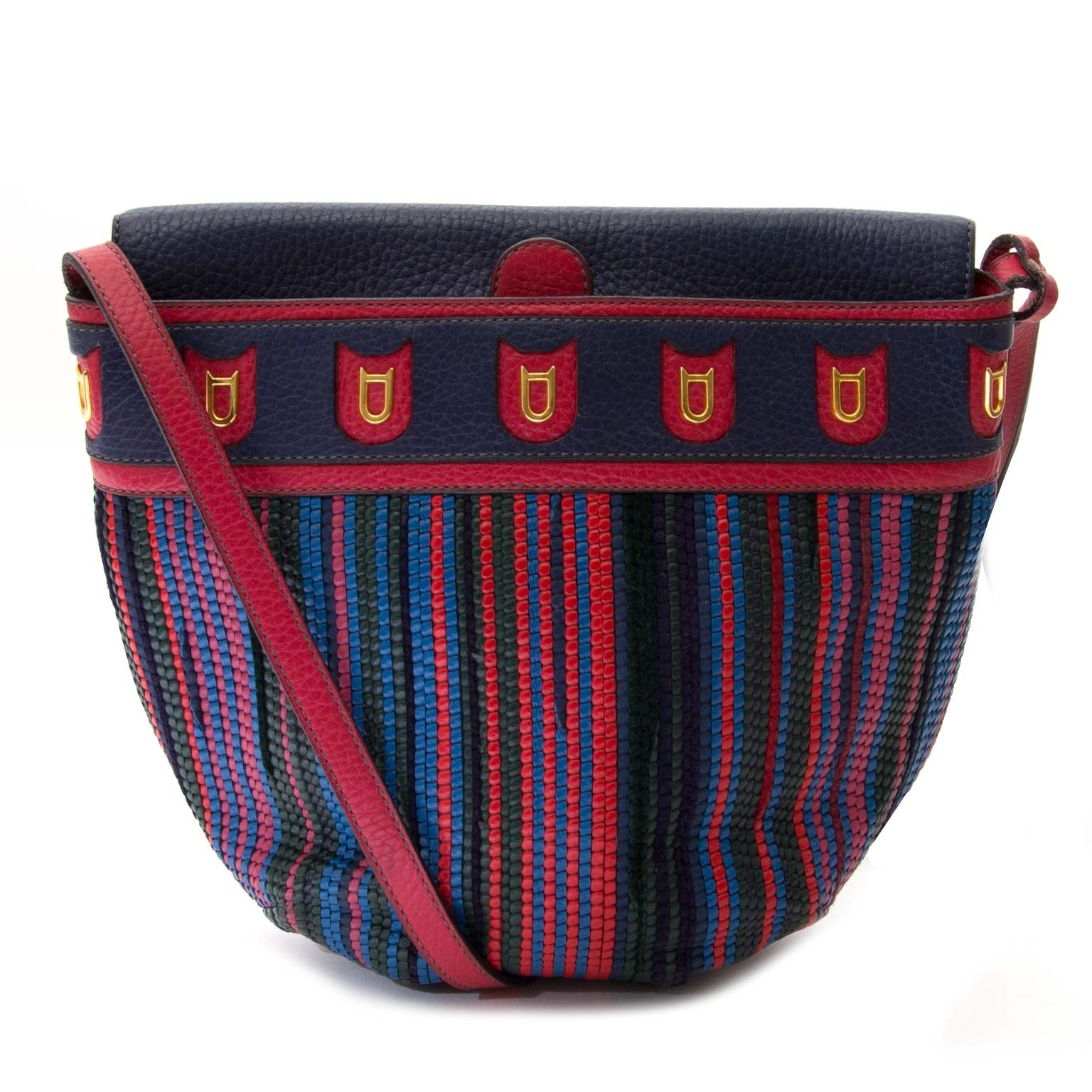 delvaux multicolor toile de cuir crossbody bag now for sale at labellov vintage fashion webshop belgium