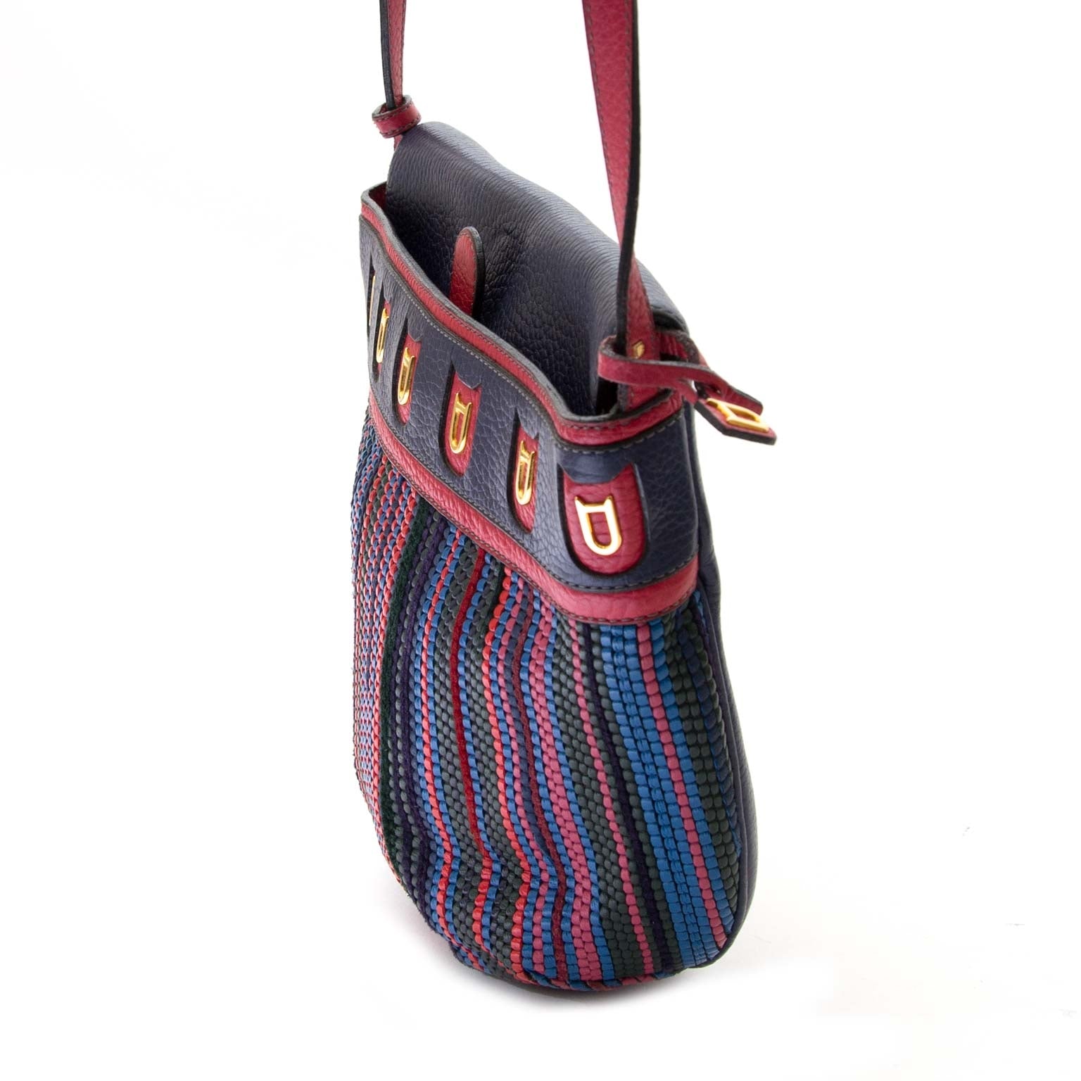 delvaux multicolor toile de cuir crossbody bag now for sale at labellov vintage fashion webshop belgium