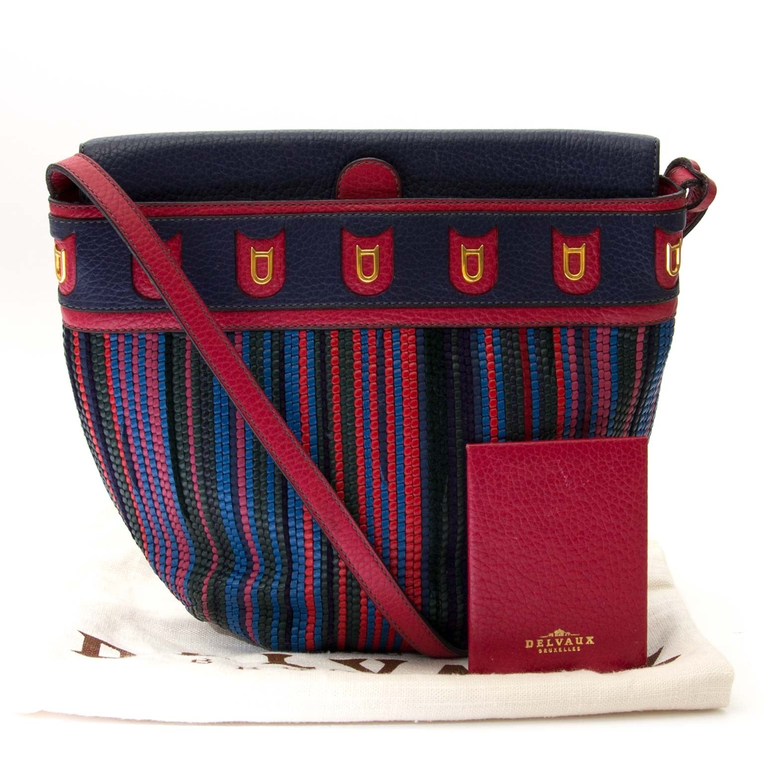 delvaux multicolor toile de cuir crossbody bag now for sale at labellov vintage fashion webshop belgium