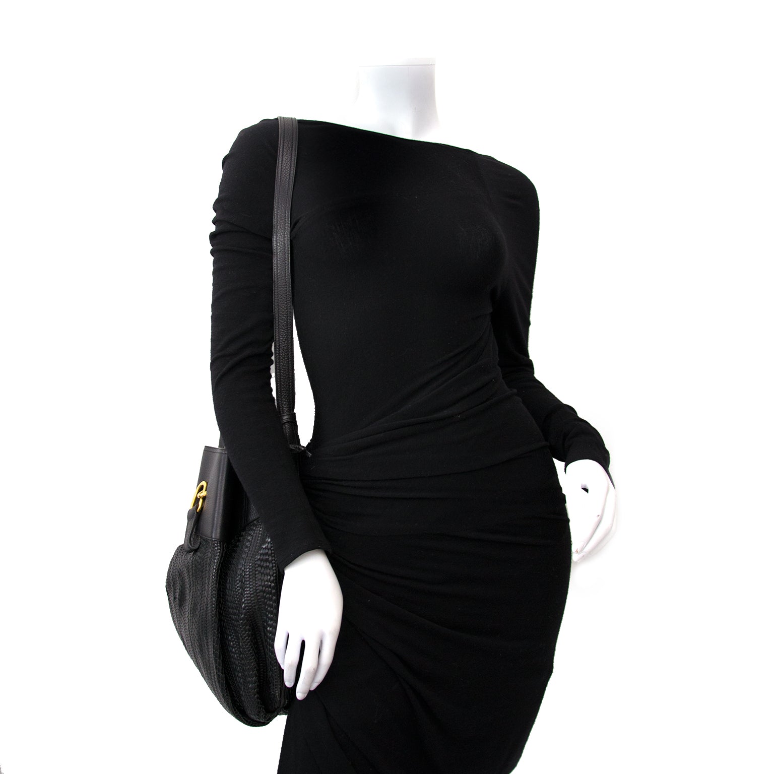 Koop een tweedehands Delvaux Black Faust Toile De Cuir Bag aan de juiste prijs