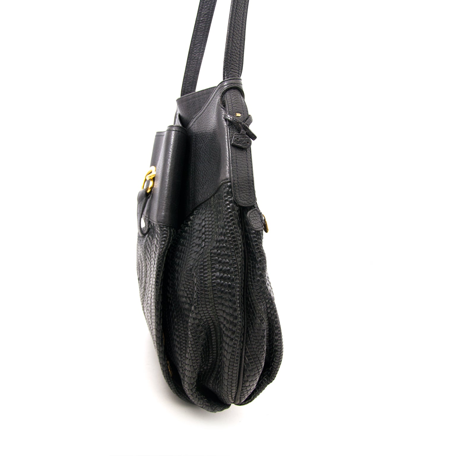 Koop een authentieke Delvaux Black Faust Toile De Cuir Bag bij Labellov.com