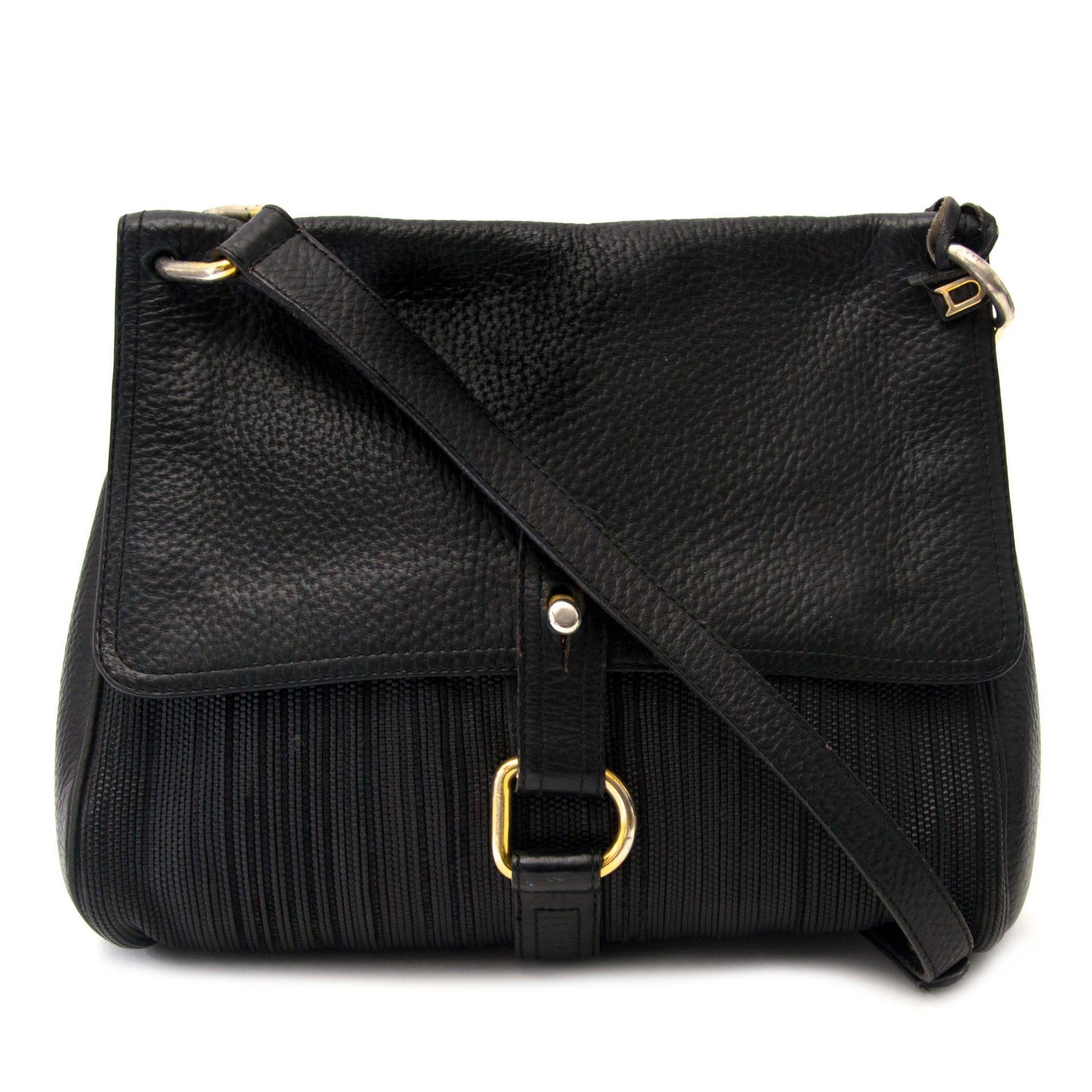 shop safe onine secondhand Delvaux Toile De Cuire Messenger Bag