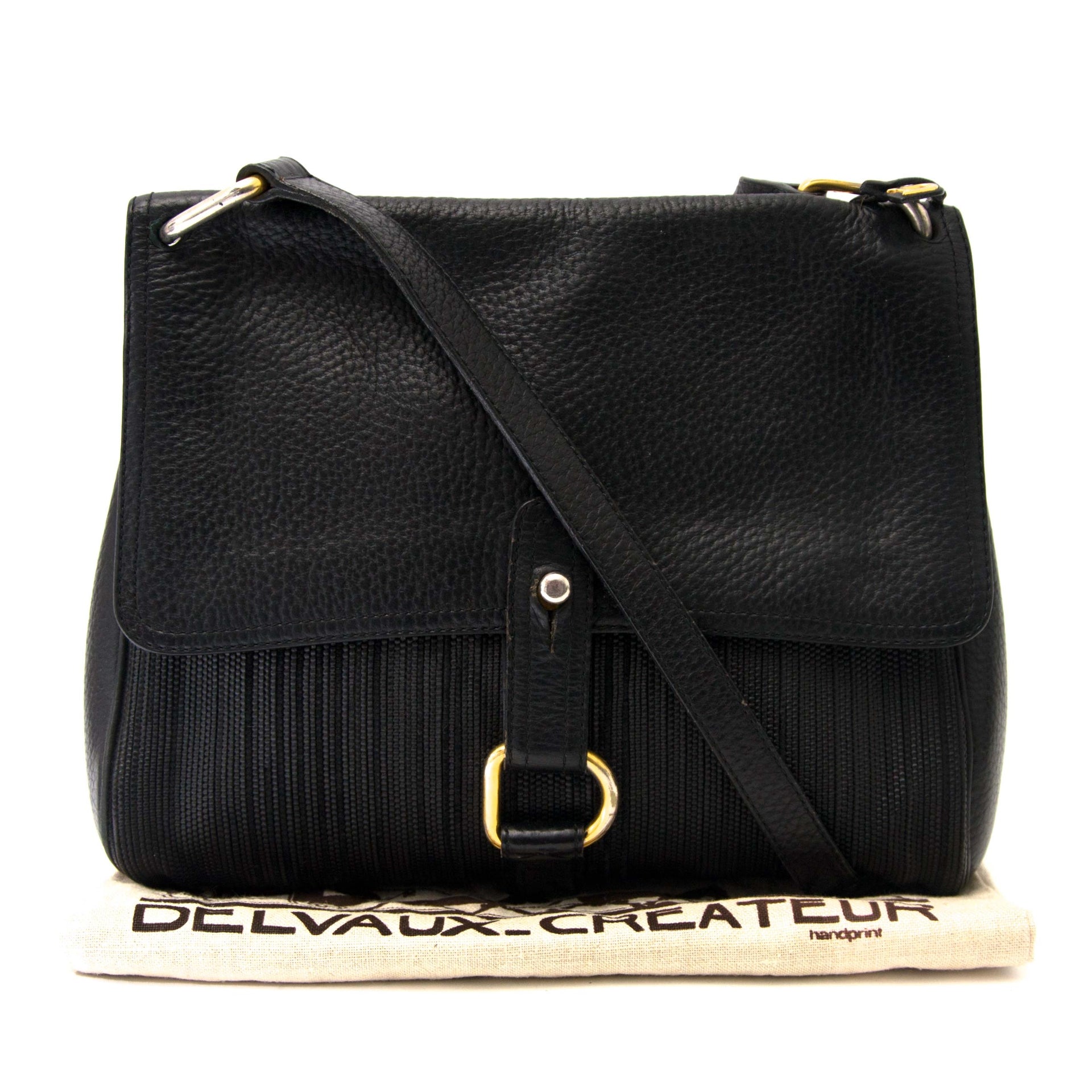 koop veilig online tegen de beste prijs Delvaux Toile De Cuire Messenger Bag