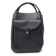 shop safe online your secondhand Delvaux Dark Blue and Black Woven Toile de Cuir Top Handle Bag