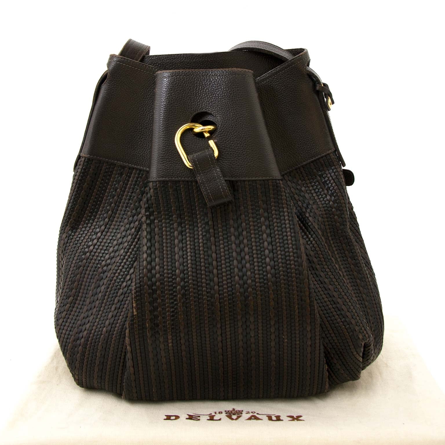 buy Delvaux Dark Brown Toile De Cuir Bag for a good price at labellov