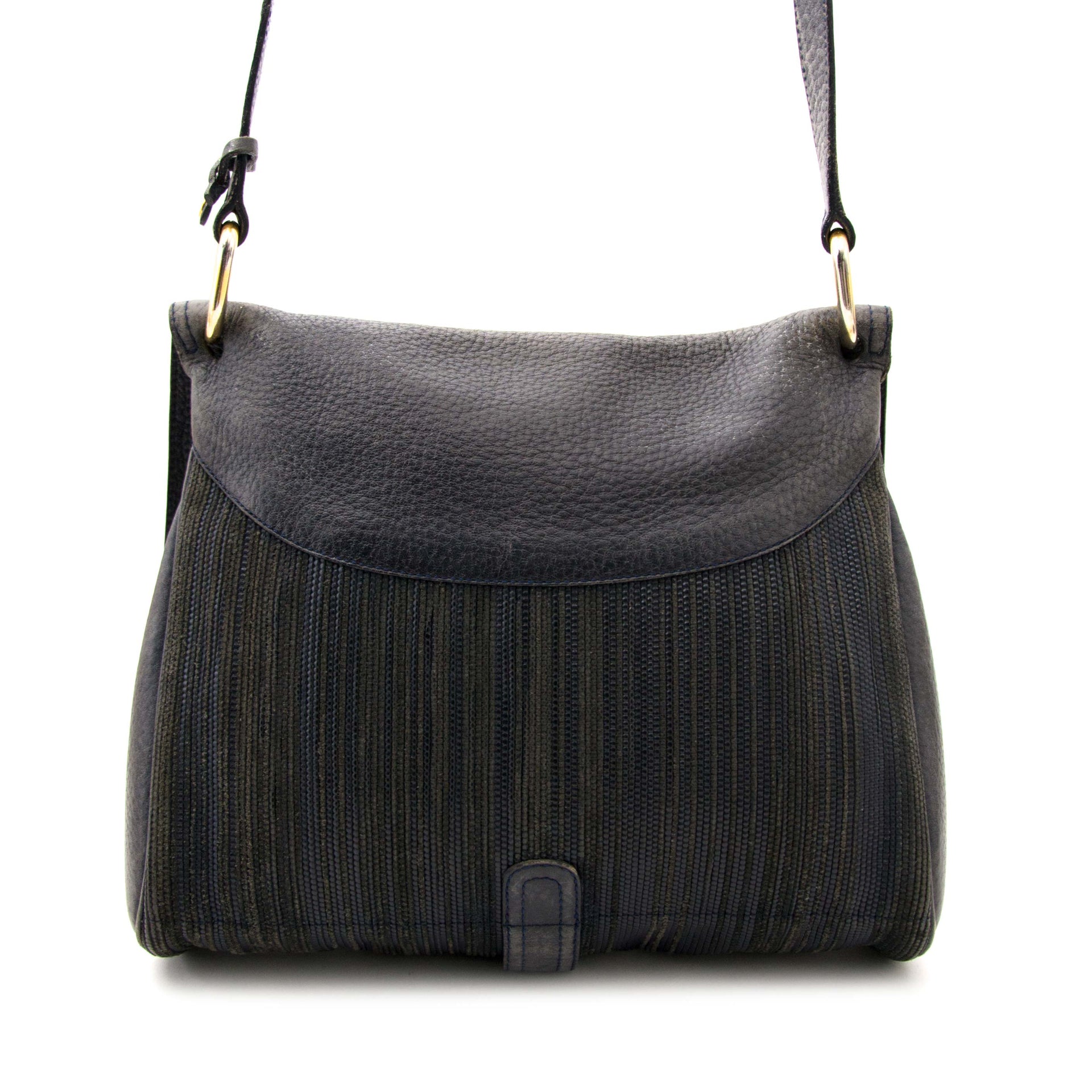 koop een Delvaux Toile de Cuir Crossbody Bag online
