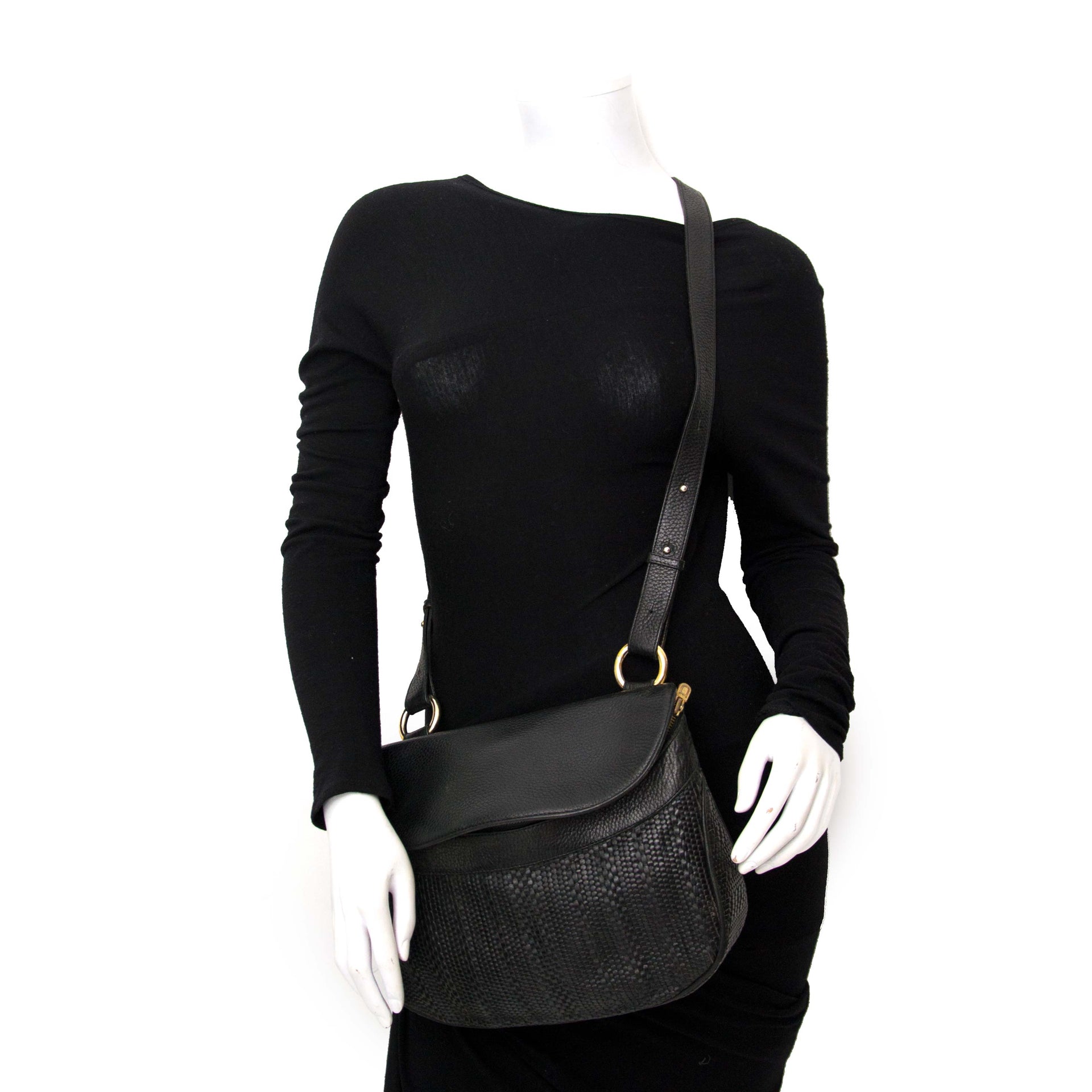 delvaux toile de cuir black shoulder bag now online for the best price at labellov.Com