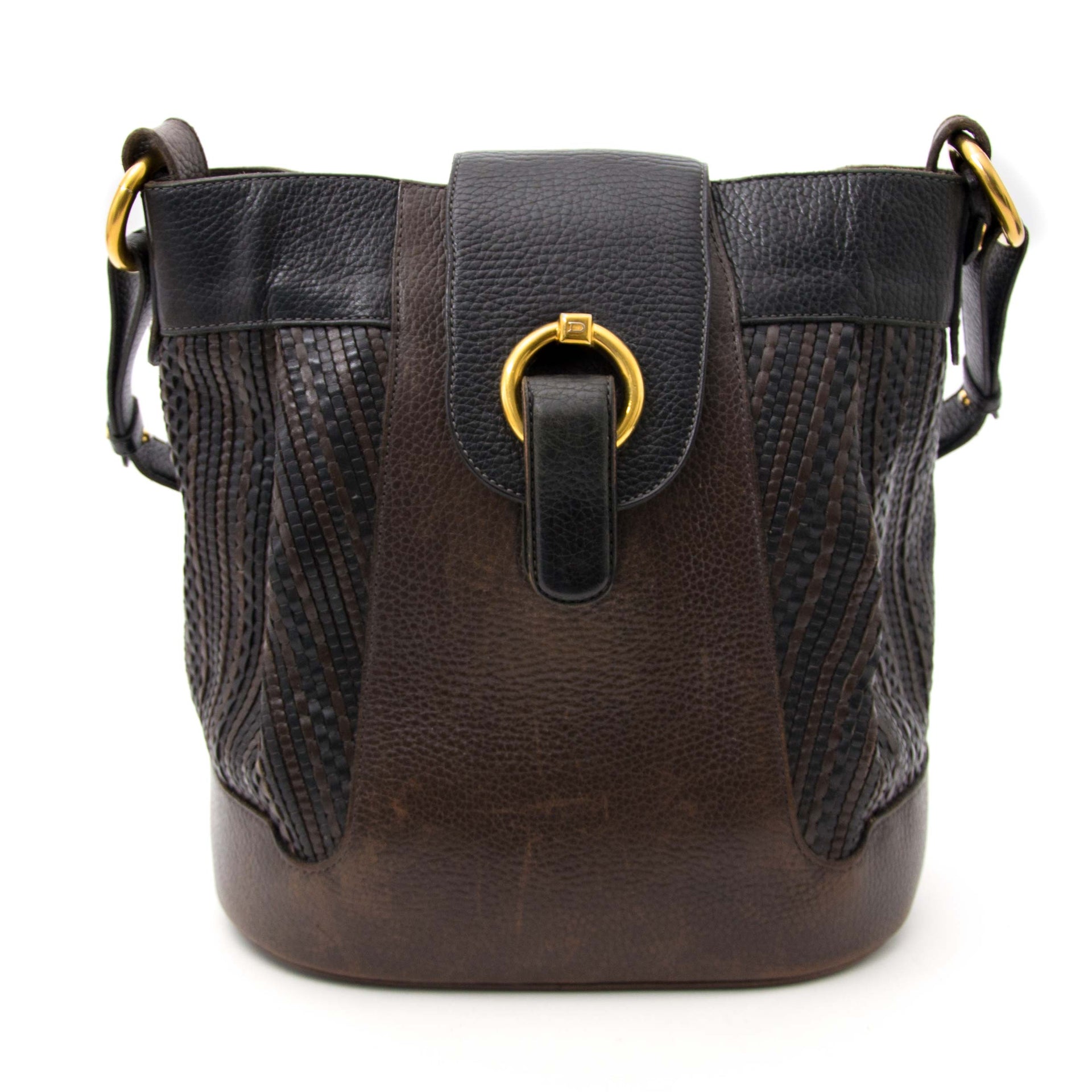 Delvaux Toile de Cuir Bucket Bag
