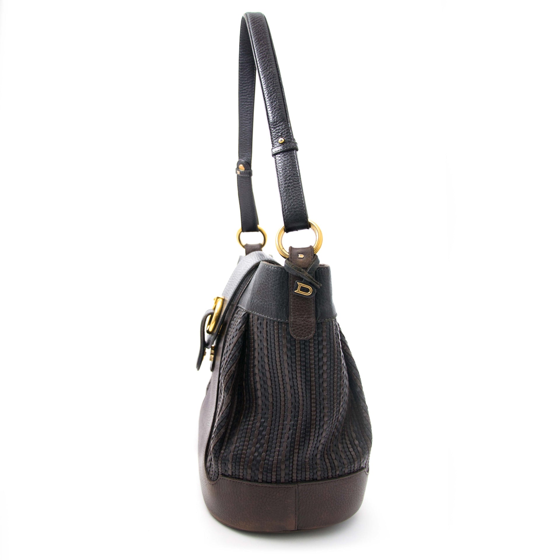 Delvaux Toile de Cuir Bucket Bag