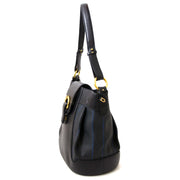 Delvaux Black And Blue Toile De Cuire Shoulder Bag