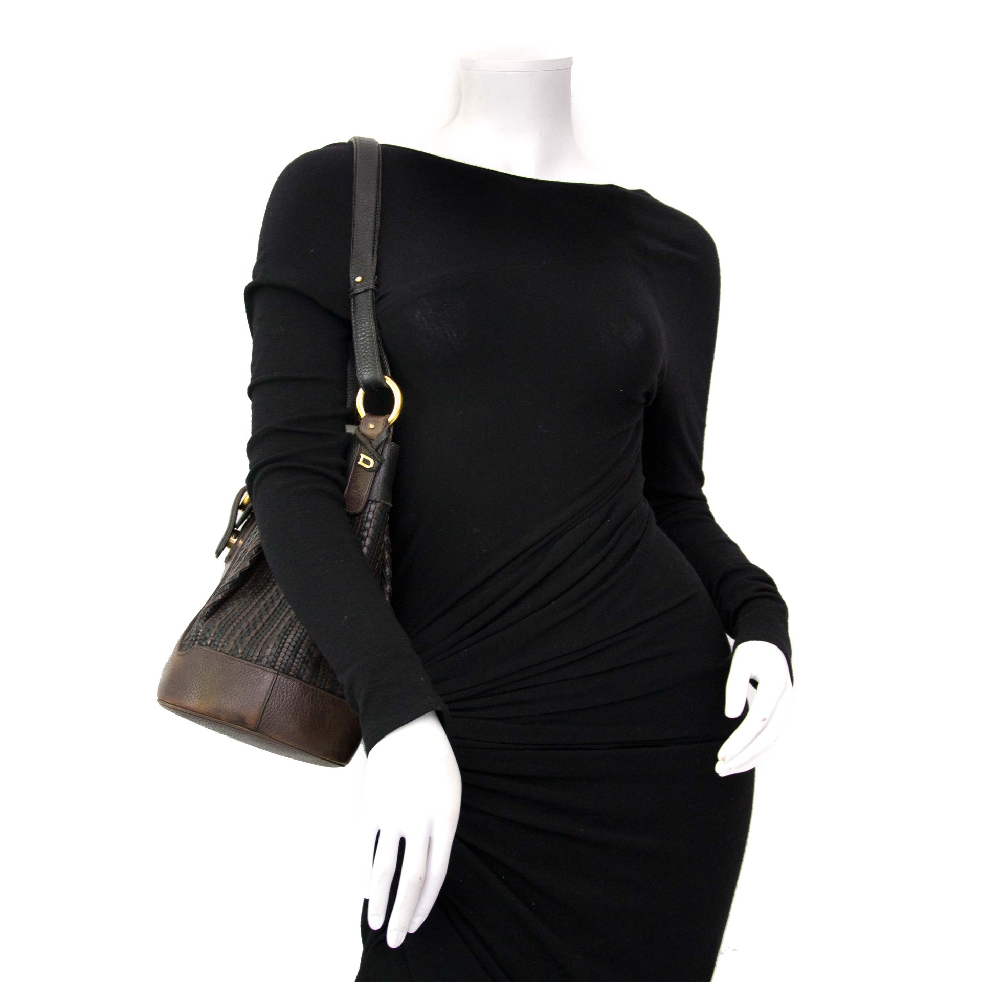 Delvaux Toile de Cuir Bucket Bag