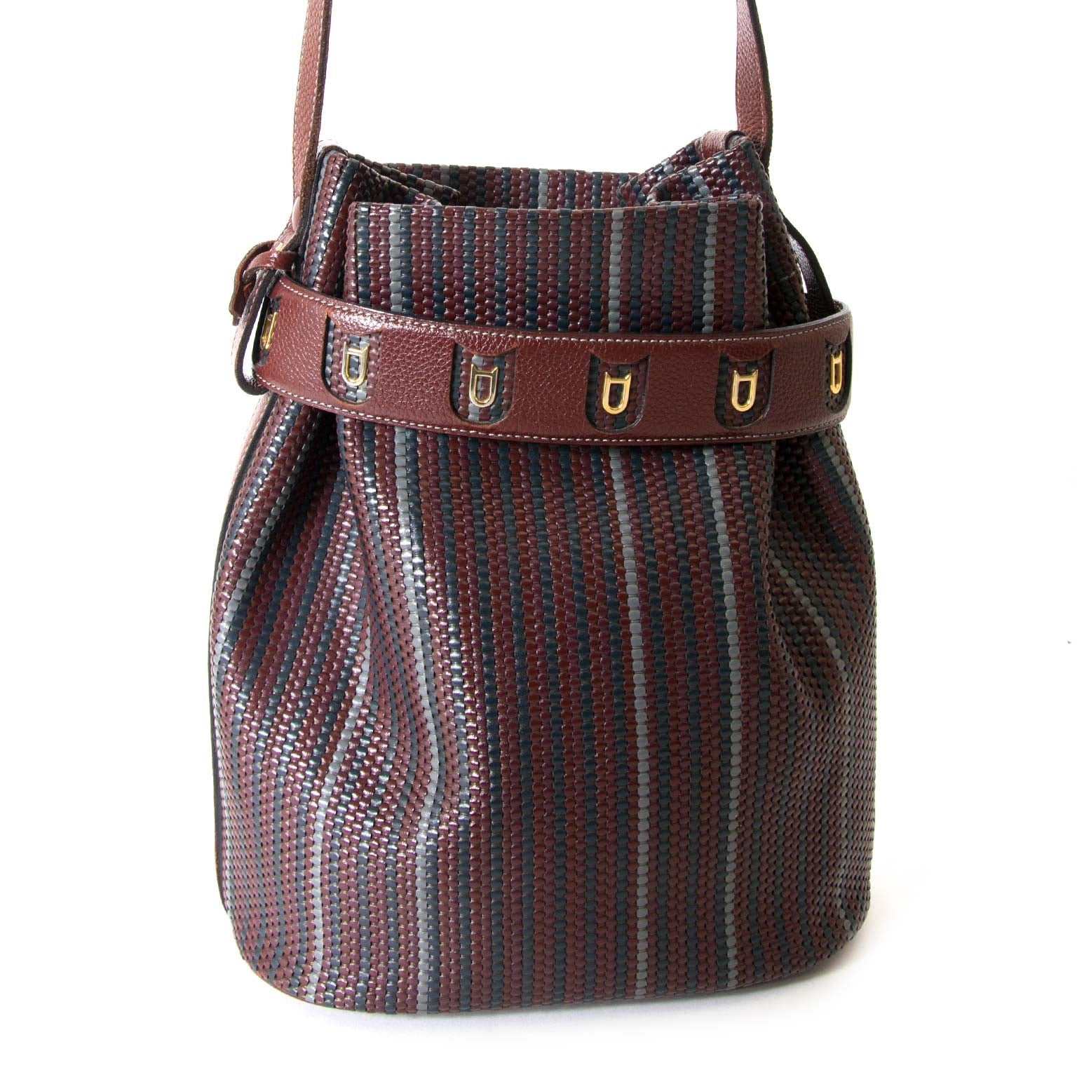 Delvaux Bordeaux Toile De Cuir Calicot now for sale at labellov vintage fashion webshop belgium