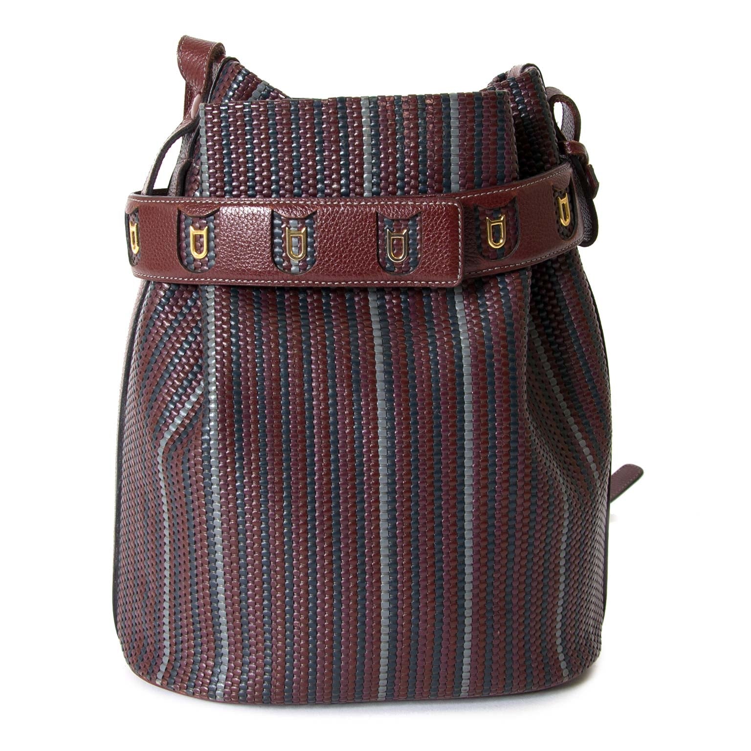Delvaux Bordeaux Toile De Cuir Calicot now for sale at labellov vintage fashion webshop belgium