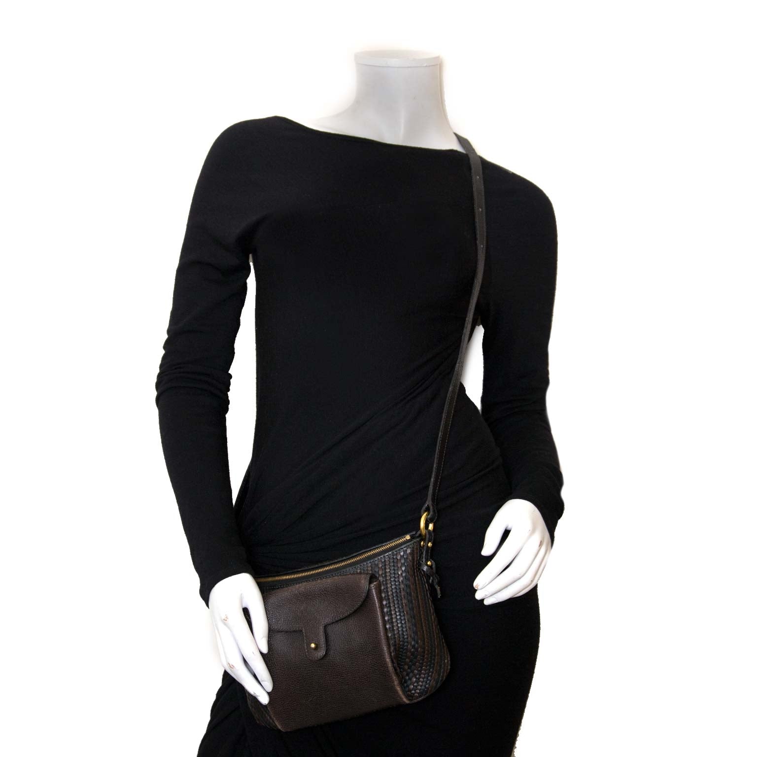 authentique Delvaux Brown Toile De Cuir Shoulderbag en vendre sur labellov