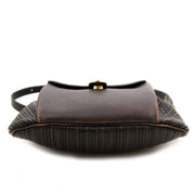 authentic Delvaux Brown Toile De Cuir Shoulderbag for sale at labellov
