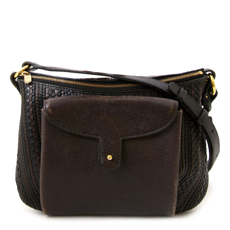 koop Delvaux Brown Toile De Cuir Shoulderbag at labellov