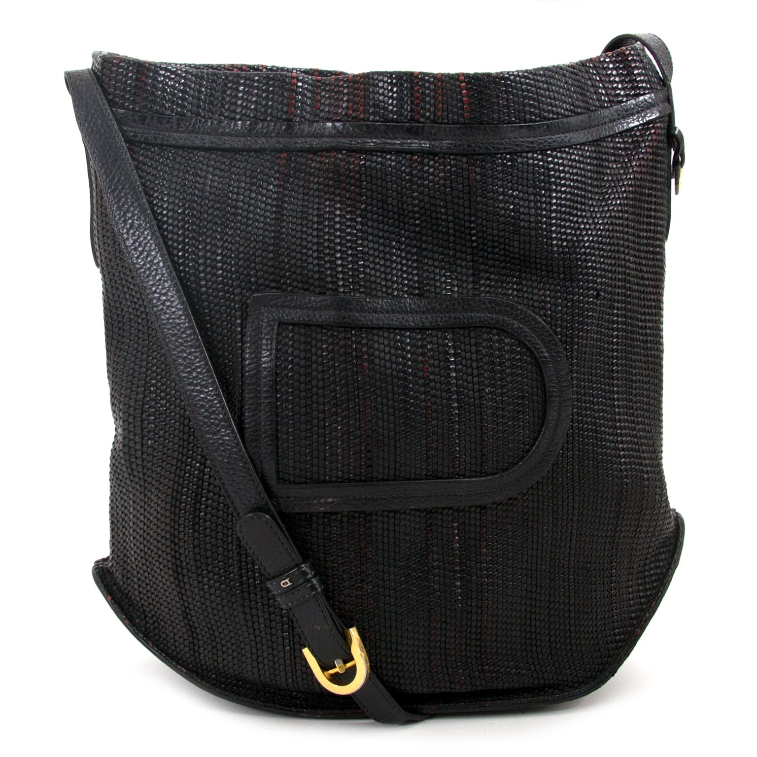 Delvaux Le Pin Toile De Cuir Multicolor Shoulder Bag now for sale at labellov vintage fashion webshop belgium for the lowest price