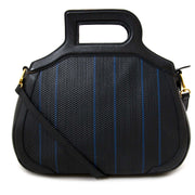 shop safe online secondhand Delvaux Blue Toile De Cuir Bucket Bag