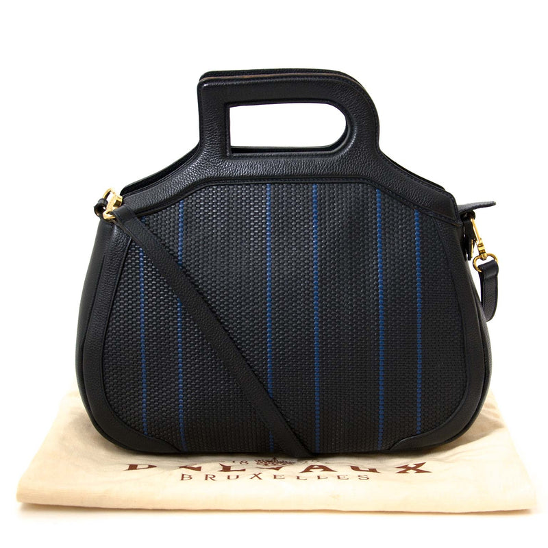 skip the waitinglist shop your Delvaux Blue Toile De Cuir Bucket Bag online for the best price