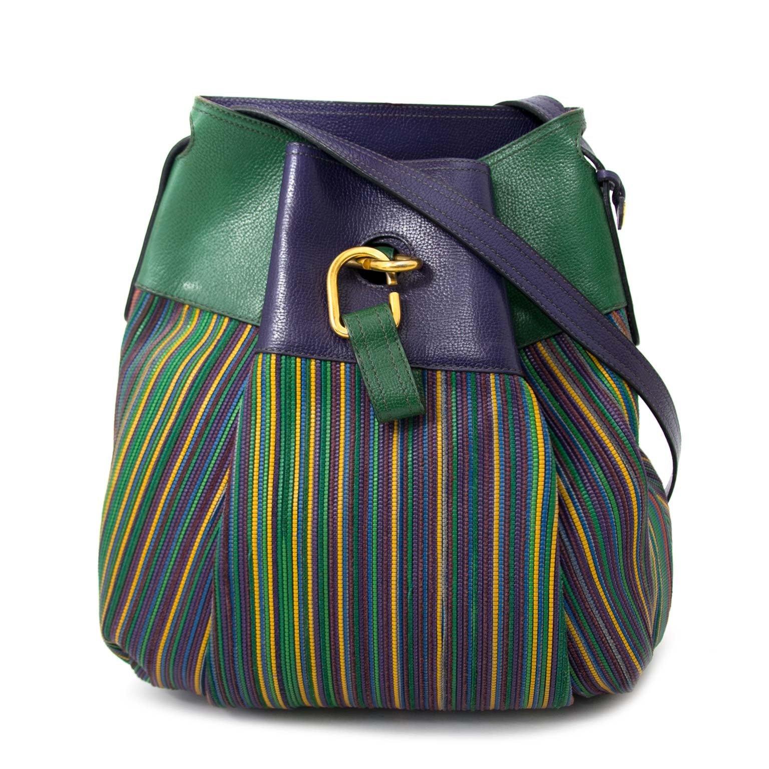 Delvaux Multicolor Toile De Cuir Bucket Bag