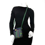 authentieke Delvaux Multicolor Toile de Cuir Crossbody Bag re koop bij labellov