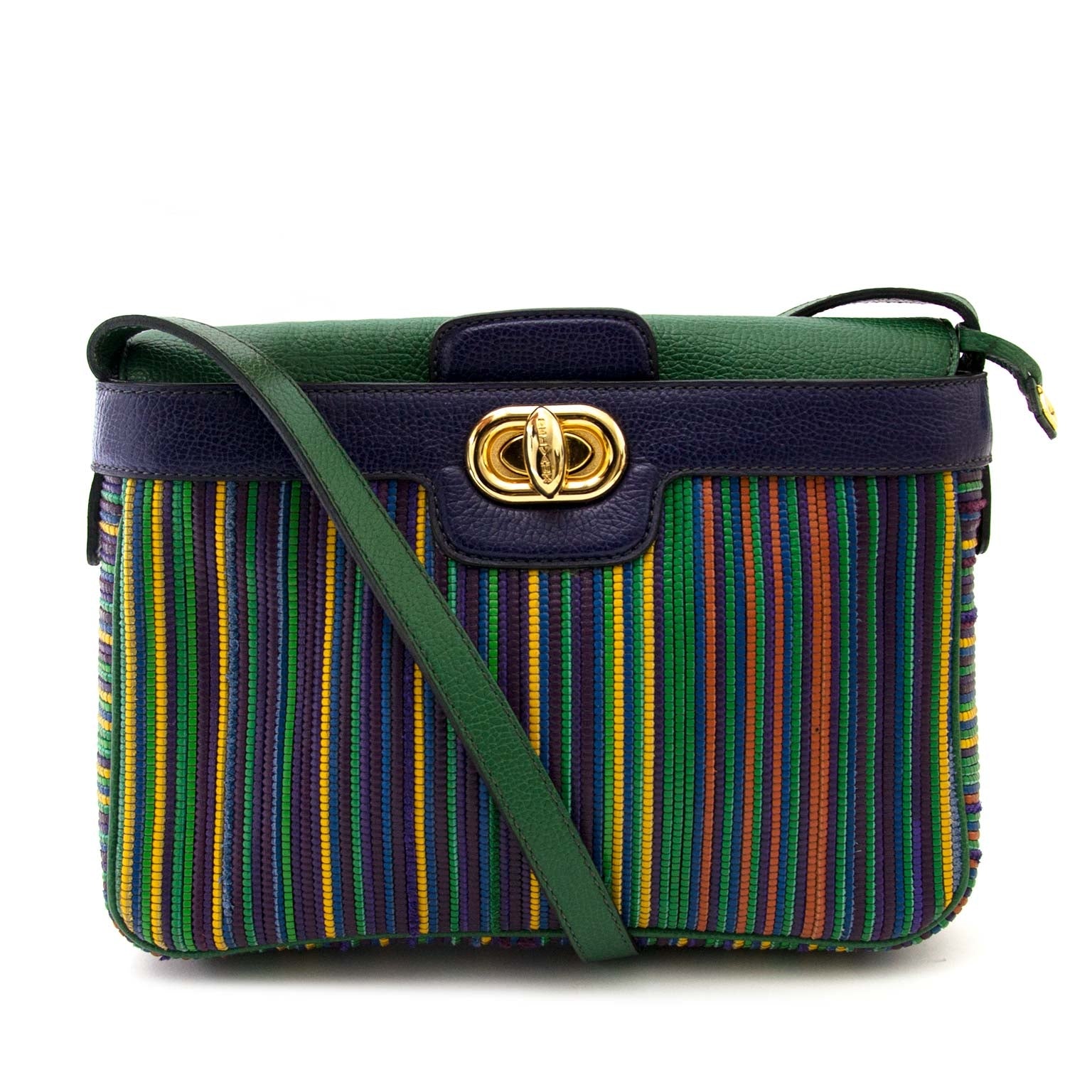 koop Delvaux Multicolor Toile de Cuir Crossbody Bag bij labellov aan een goede prijs