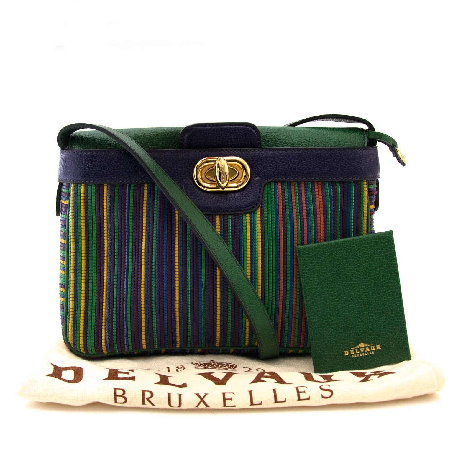 achetez Delvaux Multicolor Toile de Cuir Crossbody Bag sur labellov pour le meilleur prix