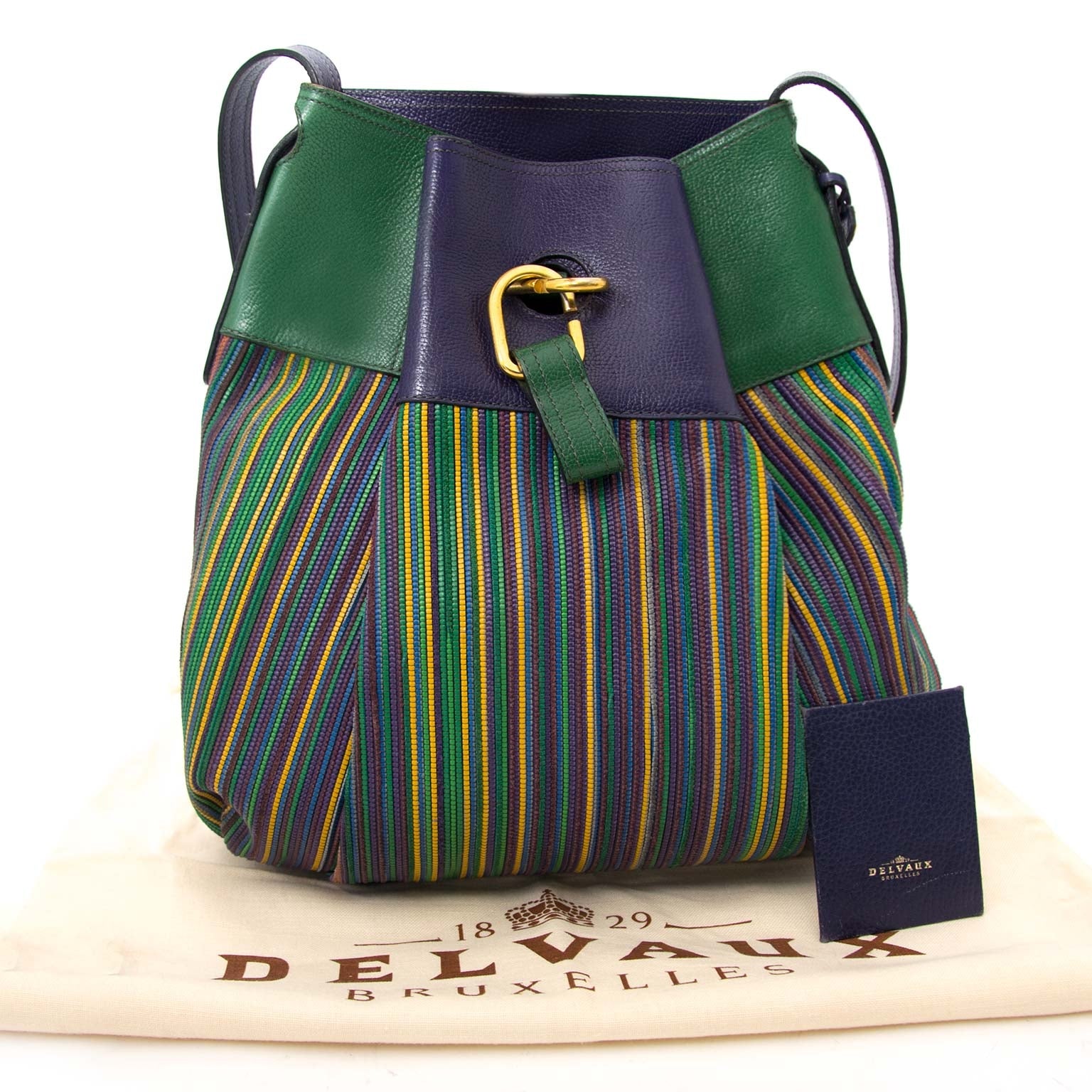 shoçp safe oninle Delvaux Multicolor Toile De Cuir Bucket Bag