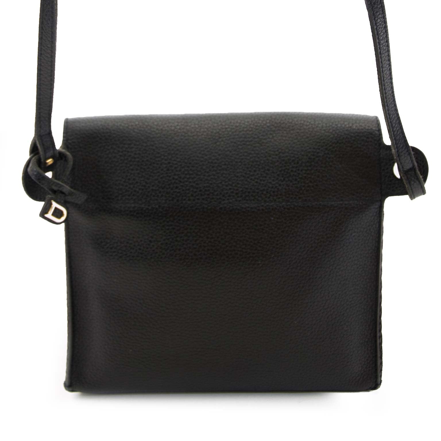 op zoek naar een Delvaux zwarte Toile De Cuir schouder tas