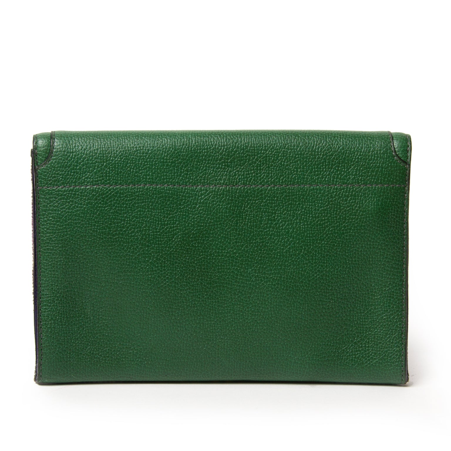 delvaux toile de cuir multicolor green clutch now for sale at labellov vintage fashion webshop belgium