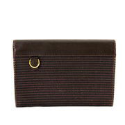 Delvaux Brown Toile De Cuir Pouch now for sale at labellov vintage fashion webshop belgium